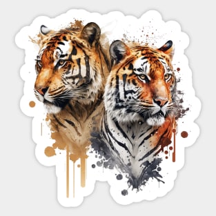 Twin Tigers Sticker